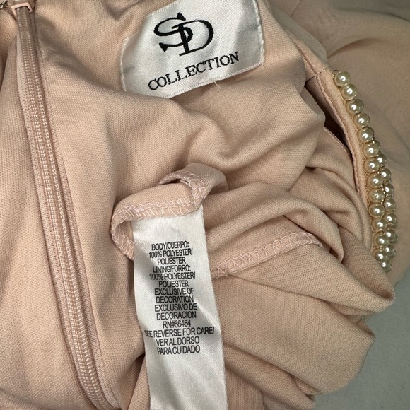 SD Collection Dress Dusty Pink with Faux Pearl Detail Neckline Sleeveless.  #62 - Picture 9 of 10